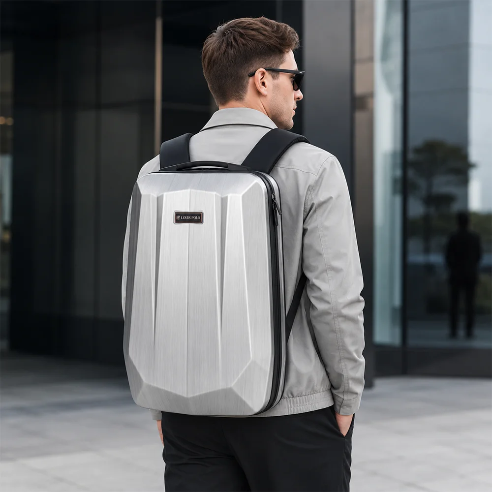LOUIS POLO ArmorPack Hard Shell Laptop Backpack – Premium Travel & Business Backpack